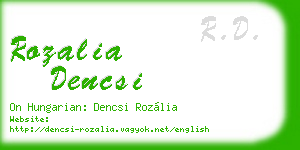 rozalia dencsi business card